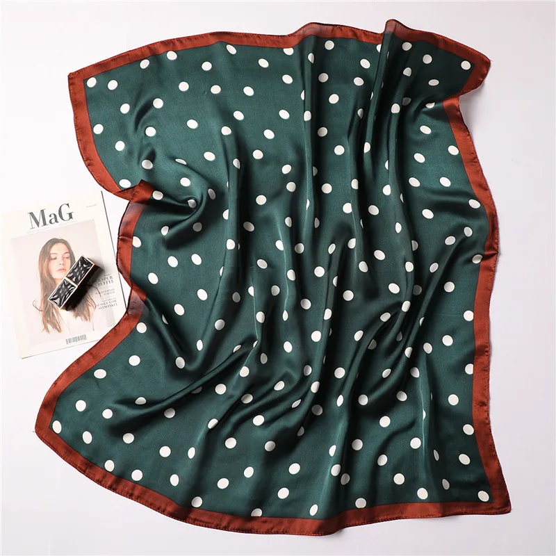 

Women's Square Silk Scarf Print Summer Shawls Wraps Female Small Office Scarf Foulard Bandana Headband Handkerchief 70*70CM
