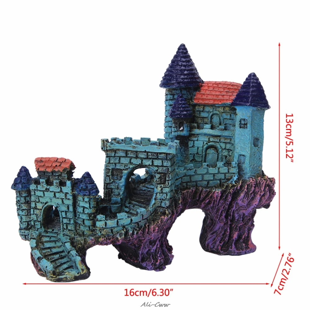 

Hot Polyresin European Style Villas Castle Decor Aquarium Ornament Fish Tank Decoration Cave New