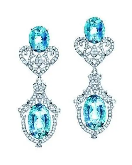 

2017 Qi Xuan_Fashion Jewelry_Customized Luxury Blue Stone Party Drop Earring_S925 Solid Silver Earrings_Factory Directly Sales