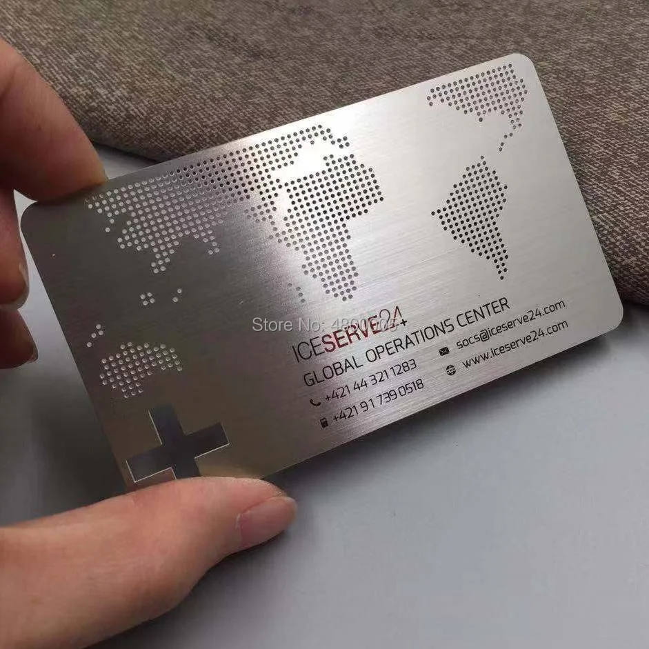 Заказная Роскошная зеркальная металлическая визитная карточка с конкурентоспособной ценой