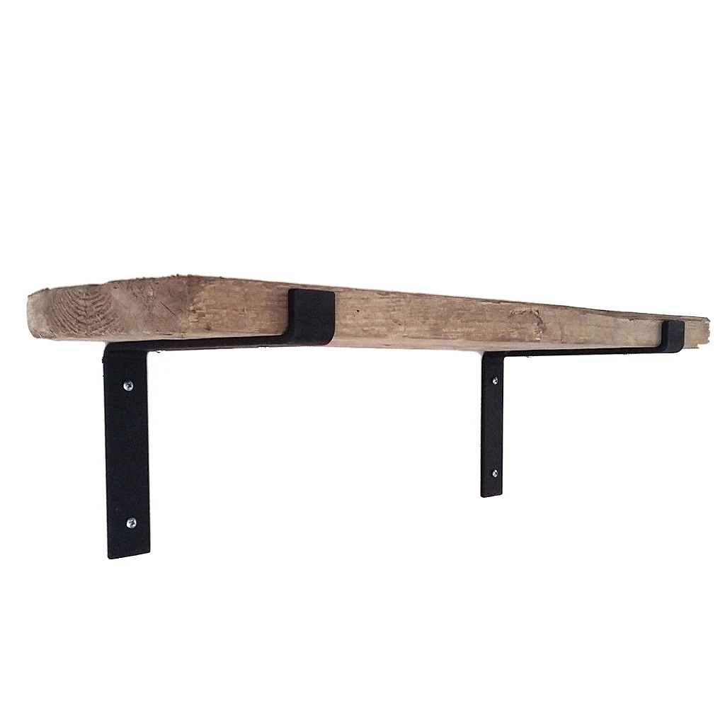 Rustic Industrial L Bracket Wall Hanger Shelf Rack Bookshelf  Holder Hardware for Home Office Kitchen, Rust Oil Free