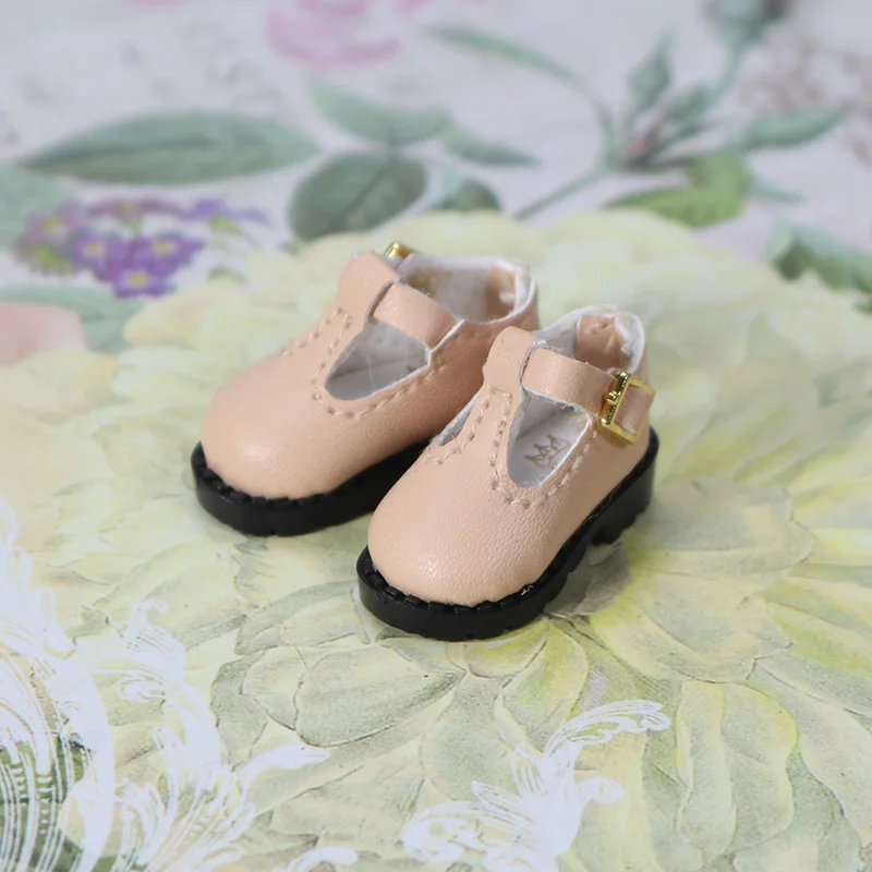 Shoes for 1/6 Blyth doll cute leather shoes 3.3cm in six colors suitable for JOINT body Free shipping - Цвет: Brown