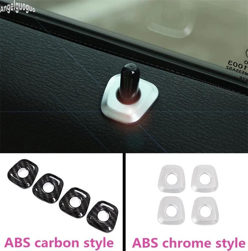 4pcs ABS chrome carbon fiber style For BMW X2 F39 2018 up accessories Car door bolt lock pin cover switch decoration trim sequin