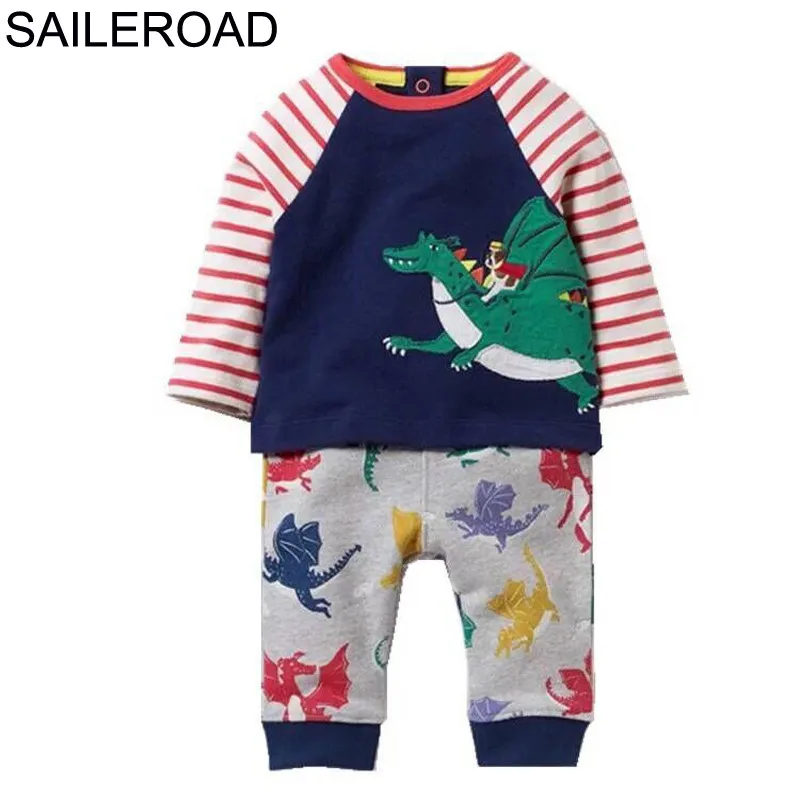 SAILEROAD 2-7Years القديمة ديناصور الأطفال الاطفال مجموعة ملابس الربيع القطن قميص و السراويل الفتيان الفتيات طويلة الأكمام الملابس الدعاوى SAILEROAD 2-7Years القديمة ديناصور الأطفال الاطفال مجموعة ملابس الربيع القطن قميص و السراويل الفتيان الفتيات طويلة الأكمام الملابس الدعاوى