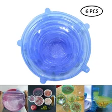 6 шт./компл. Чистая Снежинка крышки растягивающиеся из силикона универсальные крышки для того, чтобы держать Еда хранения свежих стрейч диванных чехлов для фруктов чашу блюдо
