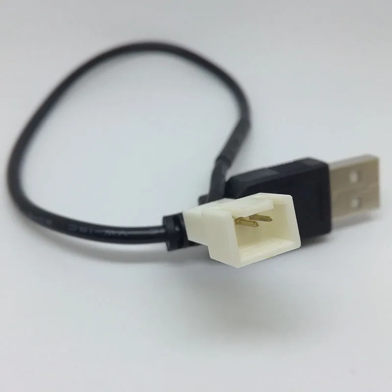10 قطعة USB وذكر إلى مروحة 2pin 3-دبوس 3pin كابل محول ل 5 V