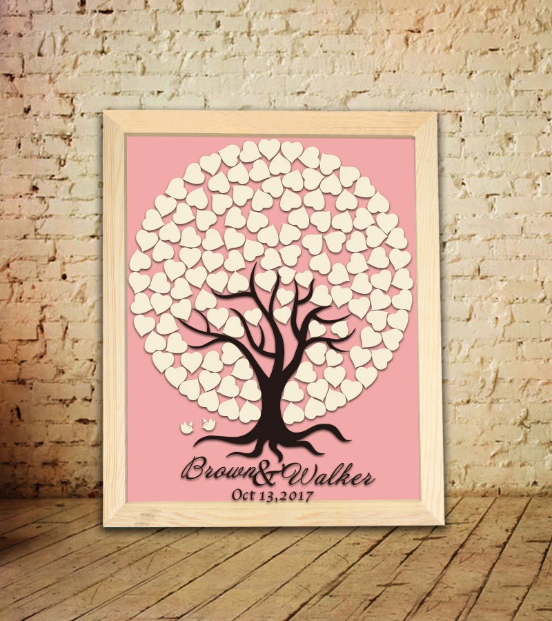 3D Tree Personalized Guest Book,Sign Drop Box Wedding Guest Books