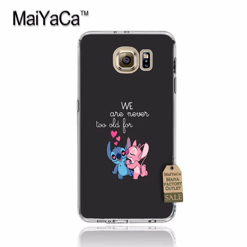 Maiyaca милый мультфильм Стич Coque В виде ракушки Телефон чехол для Samsung S5 S6 S7 Edge S8 плюс S6 Edge Plus S3 s4