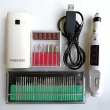 Набор перезаряжаемых сверл MININAIL, литий-ионная батарея, аксессуары для маникюра, портативный набор наконечников для сверления, Электрический usb-аккумулятор для ногтей, 5 В