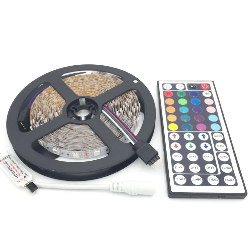 #Best 5050 60 LED STRIP 12v 5M non Waterproof RGB Strip Light + 44 Key IR Controller+ MINI RGB Control Box