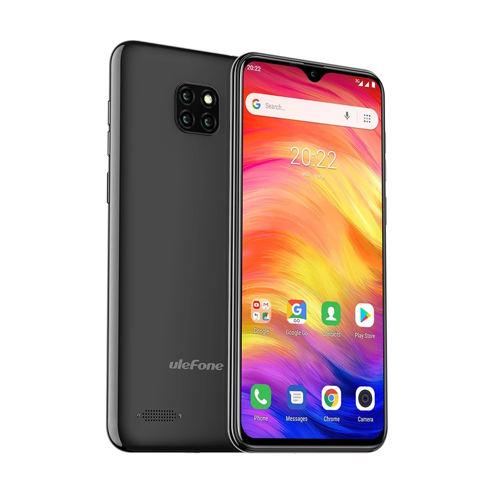 Ulefone Note 7 смартфон 6,1 дюймов 1 Гб оперативная память 16 Встроенная MT6580A 4 ядра 3500 мАч уход за кожей лица ID три сзади камеры Android GO