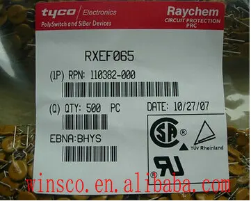 

RXEF065 100% NEW TYCO FUSE POLYSWITCH RXE SERIES 0.65A hold