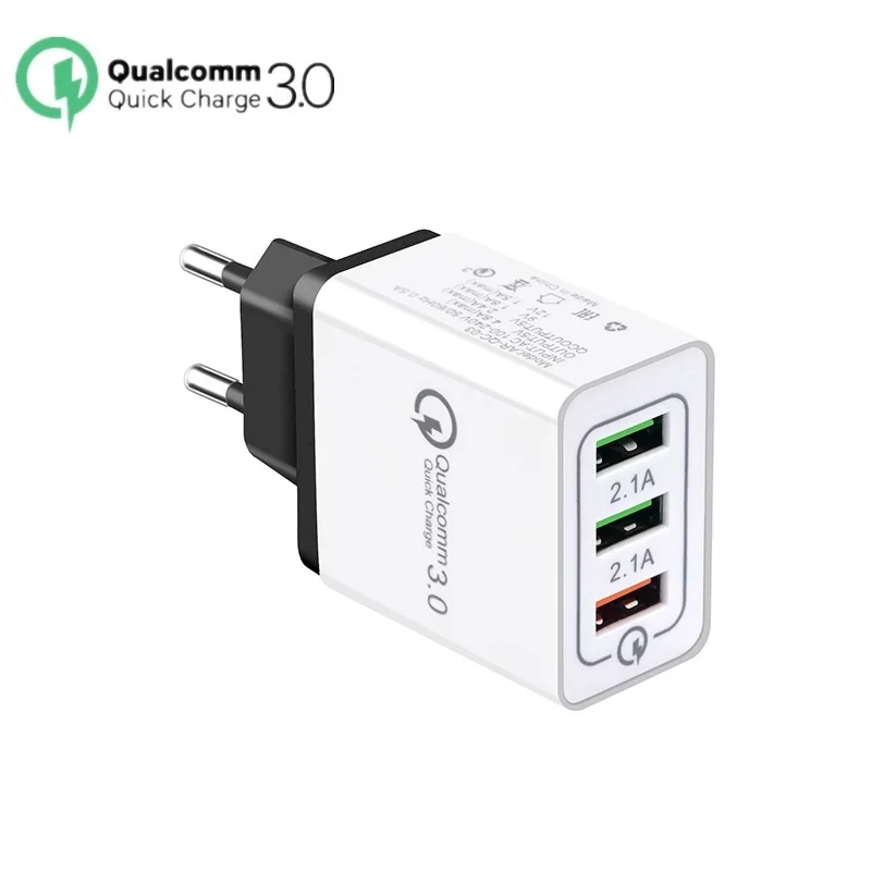 

5V 3A USB Charger Quick Charge 3.0 QC 3.0 Fast Charging Adapter 3 USB Mobile Phone Charger For iphone Micro USB Type C Cable