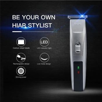 

Rechargeable Hair Trimmer LED Super Quiet Powerful Hair Clipper Grooming Cutter Sharp Steel Blade Electric Haircut Machine P42
