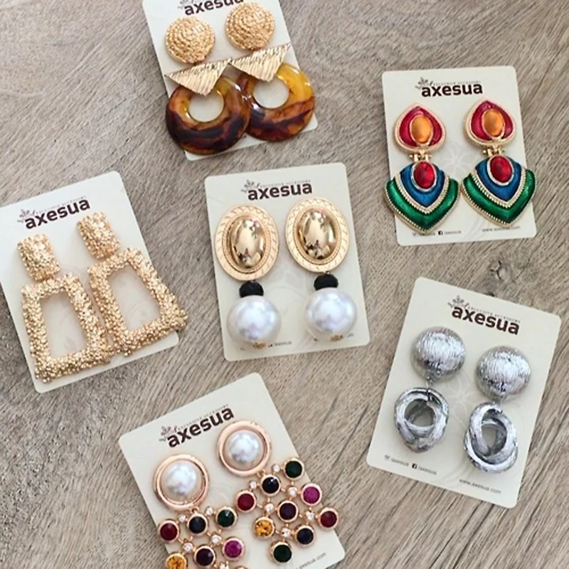 Серьги подвески Girlgo Za женские висячие украшения для ушей с цветными кристаллами