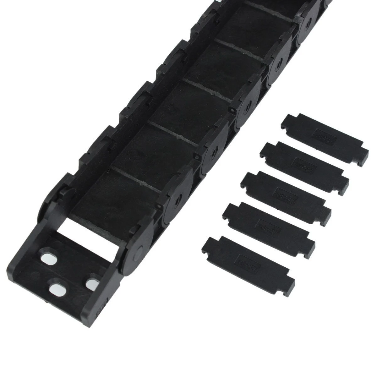 1pc Black Long Plastic Nylon Cable Drag Chain Towline 1M 1000mm 40" Wire Carrier R38 18*37mm For CNC Router Machine Tools Mayitr