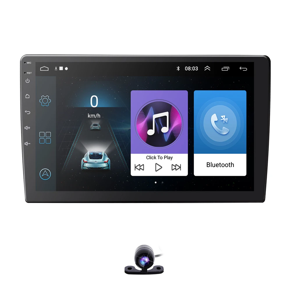 

10.1" Android 9.0 1GB 16GB Double Din Car Stereo Radio with Bluetooth,GPS Navigation Support Fastboot,WiFi,USB,MirrorLink,AUX 4G