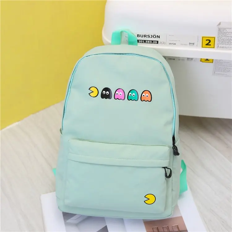 Корейский и японский консервативный стиль милый мультфильм холст розовый черный ноутбук путешествия рюкзаки повседневная школьная сумка для девочек-подростков рюкзак - Цвет: Зеленый