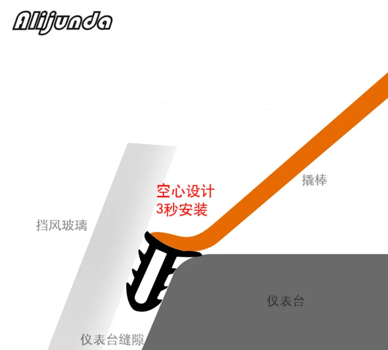 U-образный резиновый звукоизолятор для лобового стекла автомобиля краевой зазор наклейка для Kia Rio K2 K3 K5 K4 Cerato hyundai ix35 iX45 iX25 i20 i30