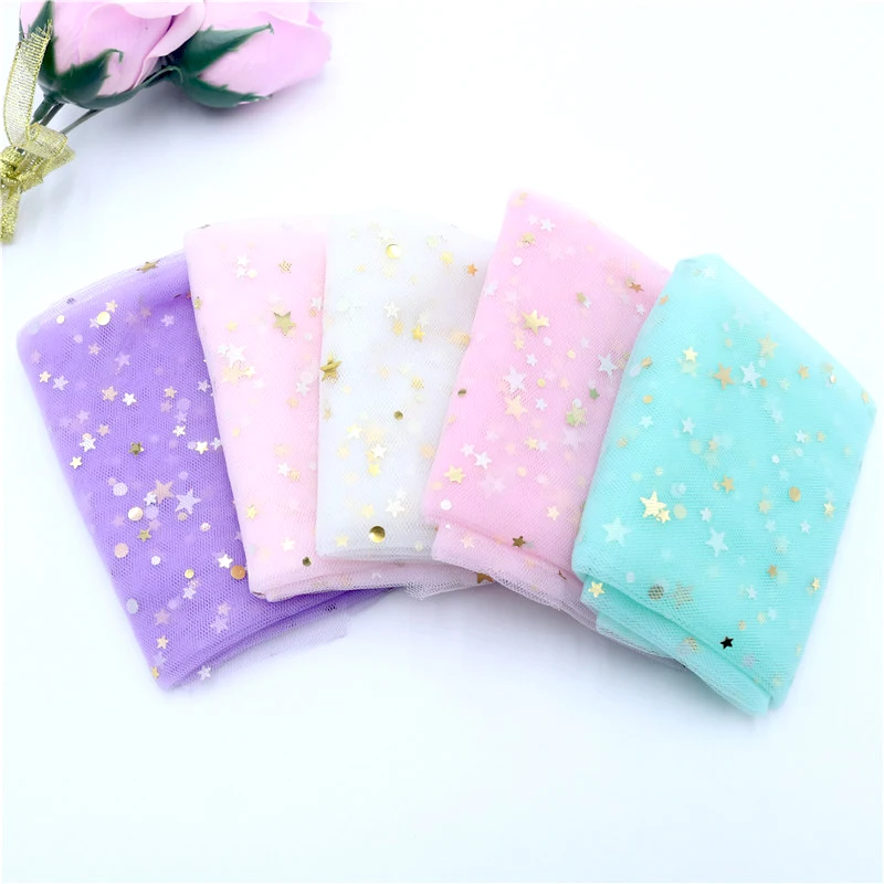 80 70cm Glitter Sequins Star Africa Lace Fabric Diy Tutu Skirt