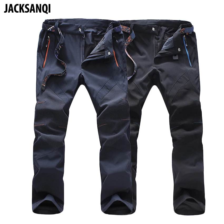

JACKSANQI Men's Summer Softshell Quick Dry Pants Outdoor Sport Waterproof Trousers Trekking Hiking Climbing Cycling 5XL RA012