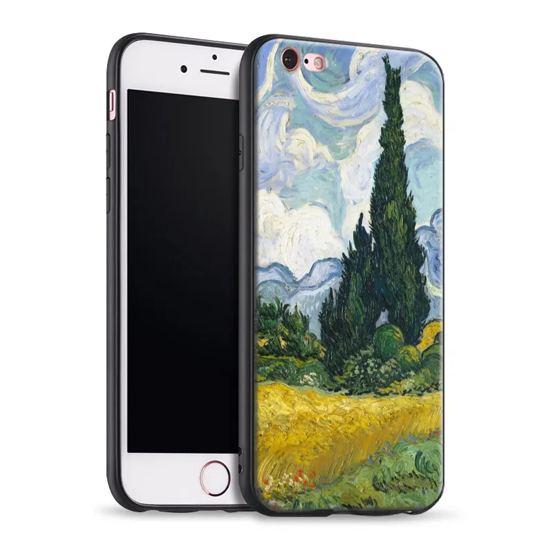 

Van Gogh A Wheatfield with Cypresses For Apple iPhone 5 5s Se 6 6s 7 8 Plus X XR XS MAX Tpu Soft Silicone Phone Case