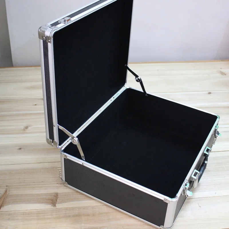 Tactical box aluminium tool case magic props file storage Hard carrying box Hand Gun case Locking Pistol with foam 43*35*17CM