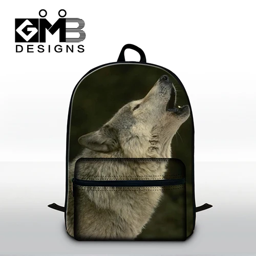 Wolf Muster Schule rucksäcke für jungen herren reisen zurück pack kühlen bookbags mit laptop fach für jugendliche tag zurück pack Günstig