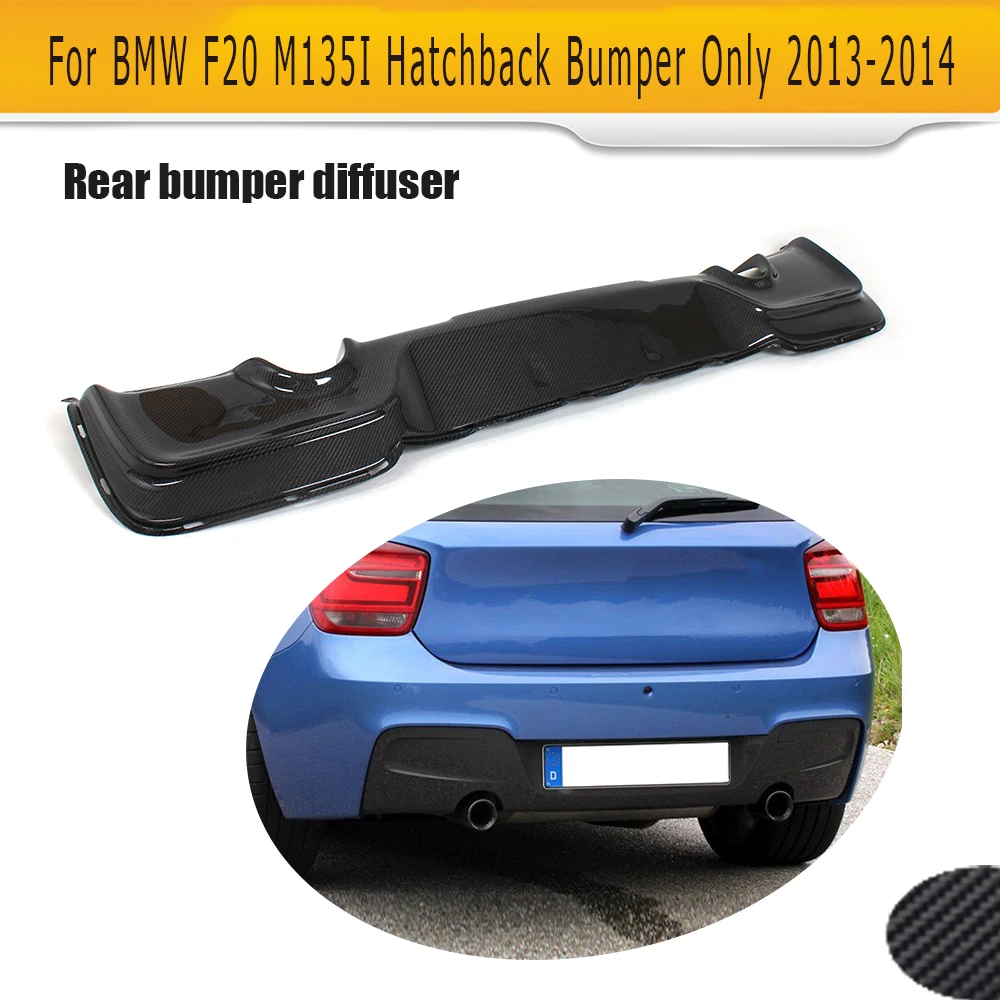 

1 Series For F20 carbon fiber rear bumper lip diffuser For BMW F20 M Sport hatchback Only M135i 2012 2013 2014 Black FRP