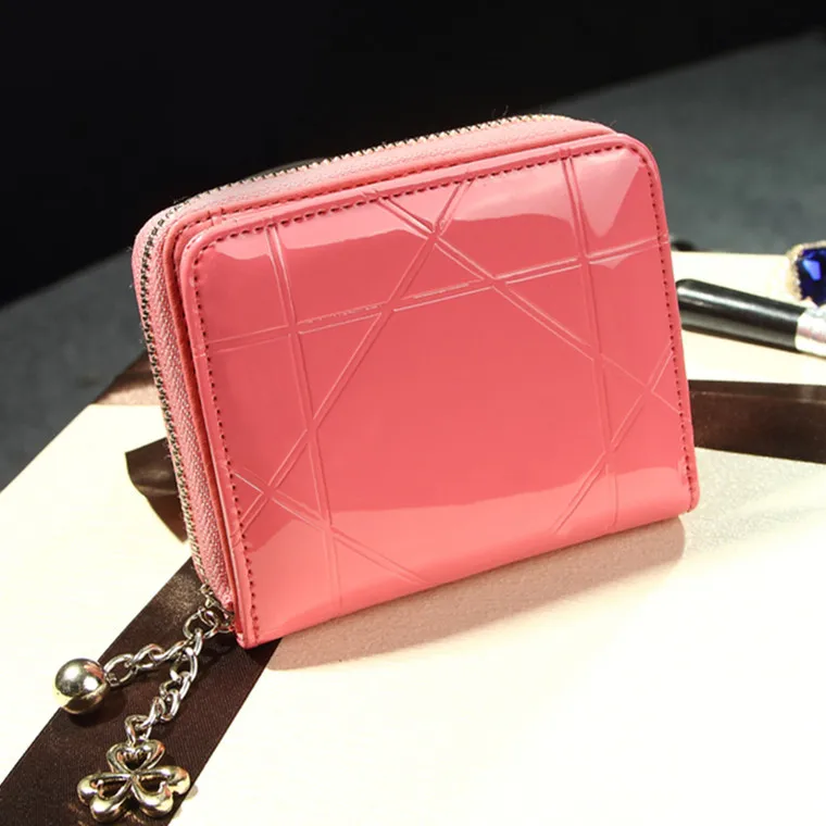 2015 Nueva Cartera de Charol Carteras Bolsos Femeninos Mini Carpeta de La Cremallera para Mujeres de Cuero Corta Monedero Embrague Bolsa Dinero Chica|wallet offers|wallet women leatherleather keychain wallet - AliExpress