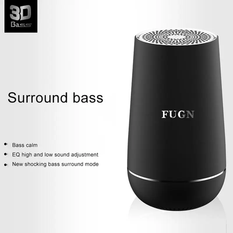 BINYEAE Bluetooth Speaker TF USB FM Portable Music Loudspeakers Overweight Subwoofer Wireless Car Mounted Inserting Card | Электроника