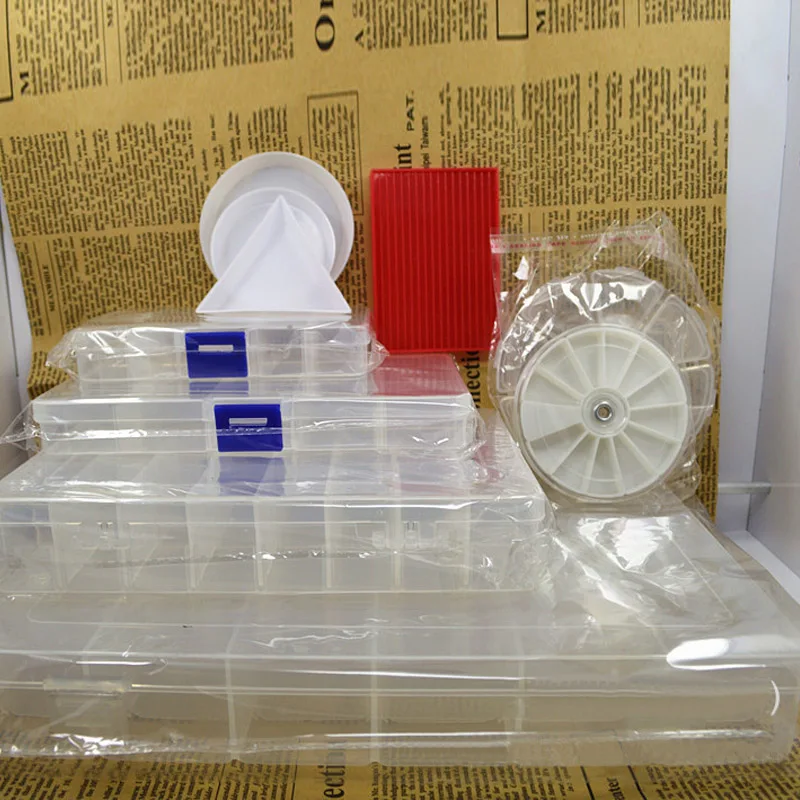 Креативная 10 сетка съемная прозрачная пластиковая коробка Стильная косметика для ногтей бижутерия бисер аксессуары инструменты для хранения