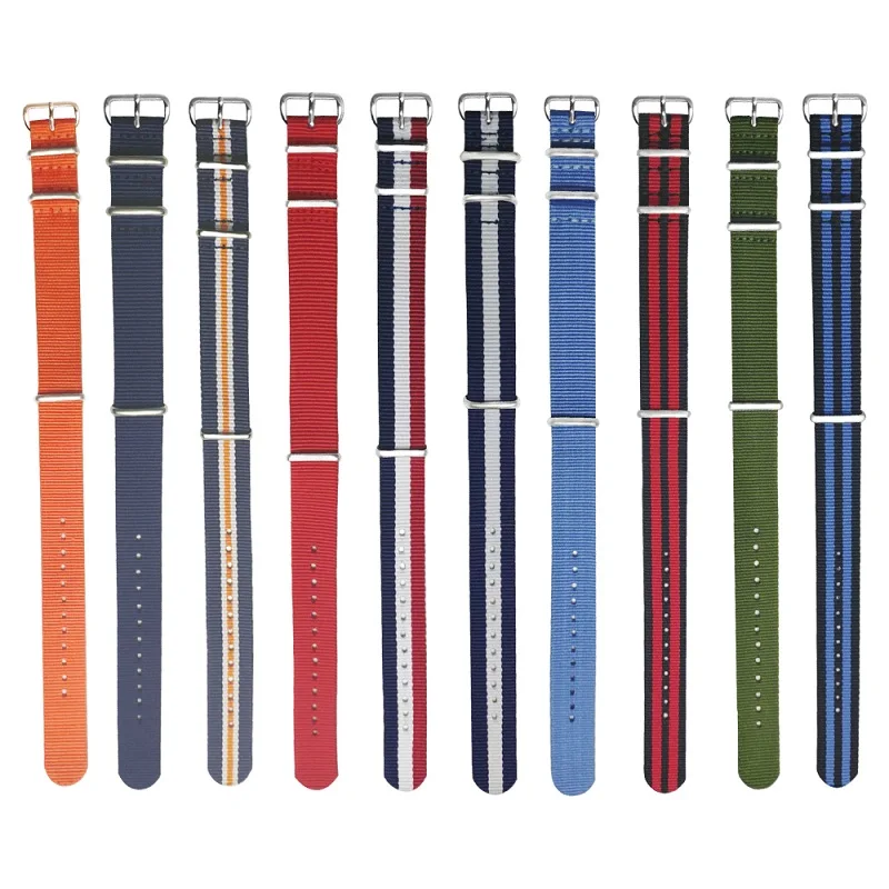 

Onthelevel 18 20 22mm Brand Army Sports fabric Nylon watchband accessories Bands Buckle belt For James bond Watch Strap
