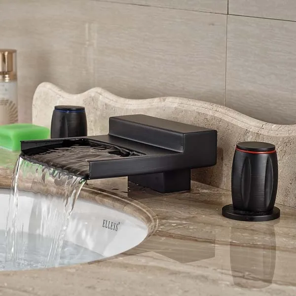 Dual S Bathroom Oil Rubbed Bronze Faucet Waterfall Spout Vessel Dual S Bathroom Oil Rubbed Bronze Faucet Waterfall Spout Vessel Mixer Tap Hot And Cold