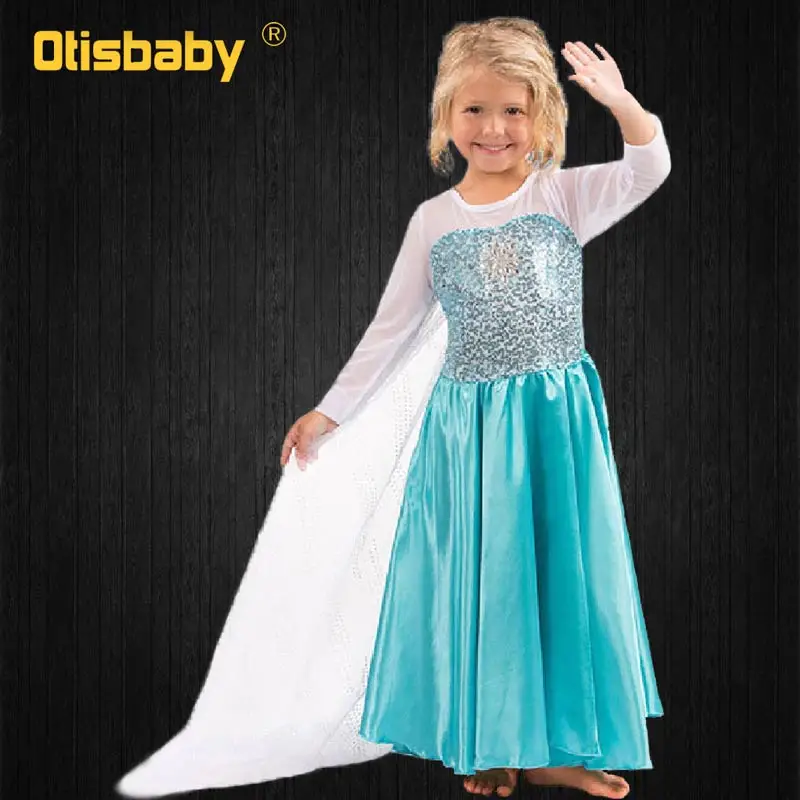 Детское модное платье принцессы Эльзы для маленьких девочек; костюм Снежинки с юбкой-пачкой; Детские бальные платья для девочек; одежда для дня рождения Рапунцель