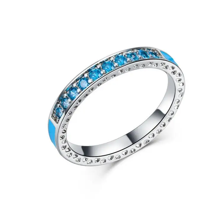 

New Arrival Exquisite Seven Color Simply Colorful Zircon Rings for Woman Weeding Gifts Fashion Jewelry Accessories CRL1092