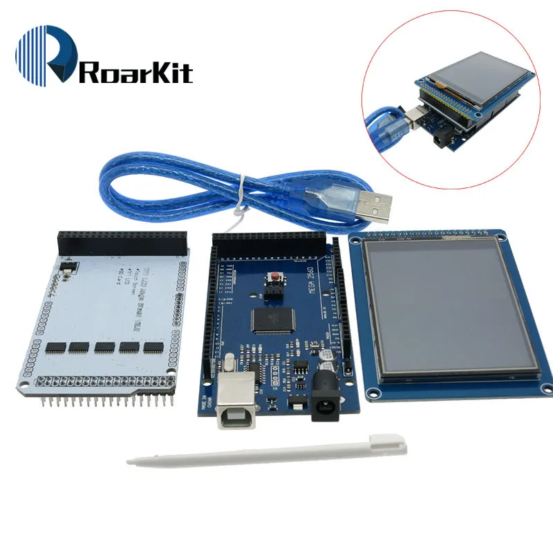 Бесплатная доставка! 3,2 "TFT LCD сенсорный экран дисплей 320X240 ILI9341 + TFT 3,2 дюймов щит + Mega 2560 R3 с usb кабелем для Arduino kit|lcd touch|3.2" tft lcd touchtft lcd touch | АлиЭкспресс