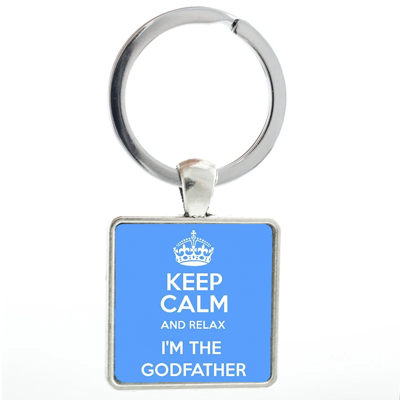 

New Arrival vintage The Godfather square keychain fashion Gangster movie cool men key chain ring holder jewelry mens gifts MV54