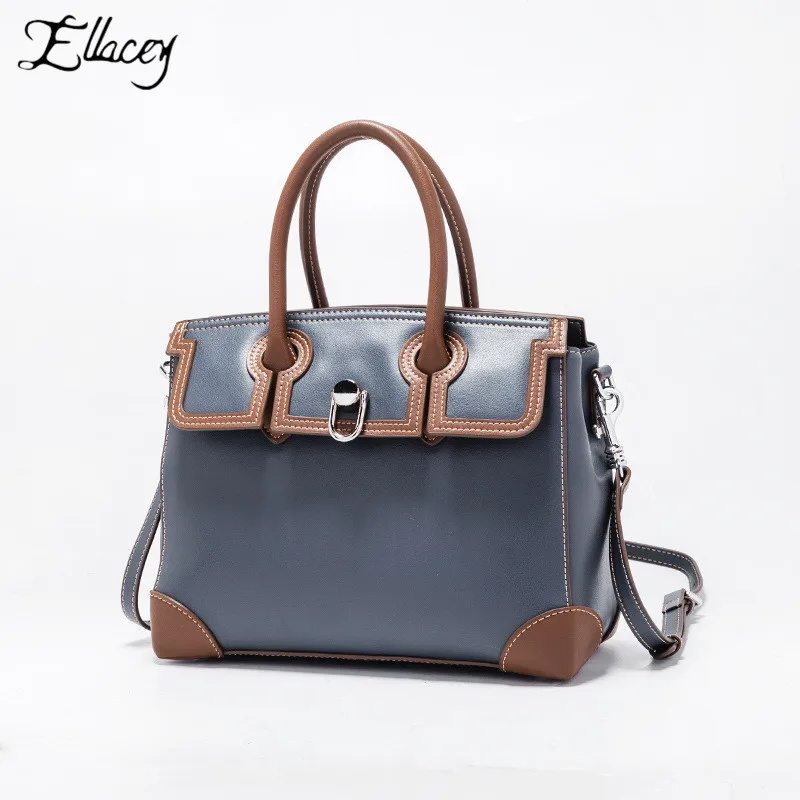 

Ellacey 2019 Winter New Women Genuine Leather Handbag Korean The Tide Large Capacity Shoulder Bag Simple Wild Diagonal Package