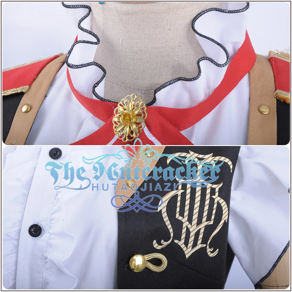x_01 Game LoveLive!Sunshine!! Aqours Bremen Band Sakurauchi Riko Cosplay Costume Custom Red Pleated Skirt Dress Hairpin Socks Vest (4)