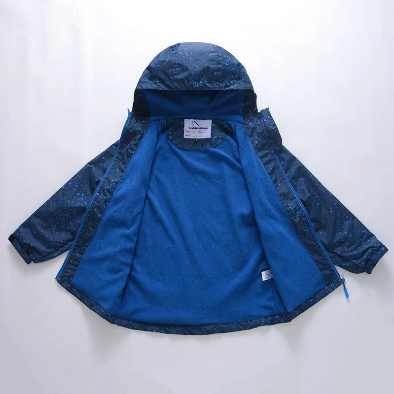 Liakhouskaya/Новинка г.; детская куртка для мальчиков; теплые пальто из флиса; Водонепроницаемая детская Весенняя верхняя одежда с капюшоном; одежда для подростков