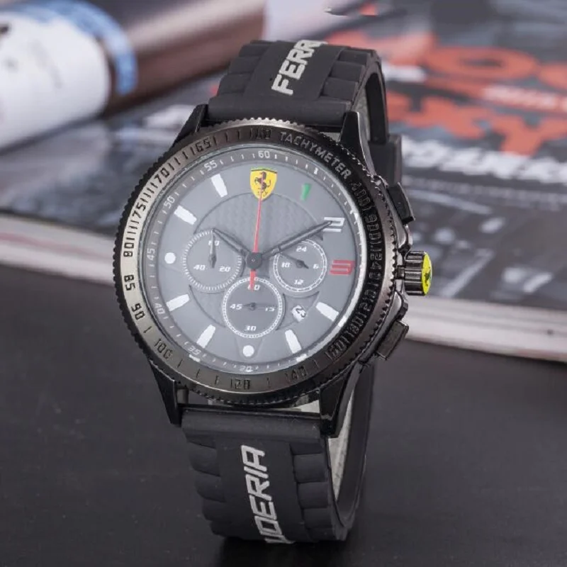 

SCUDERIA FERRARI Sport Quartz Watch Luminous for Men Fashion Outdoor Watches Multifunction Calendar Clock 12 Colors 836599723