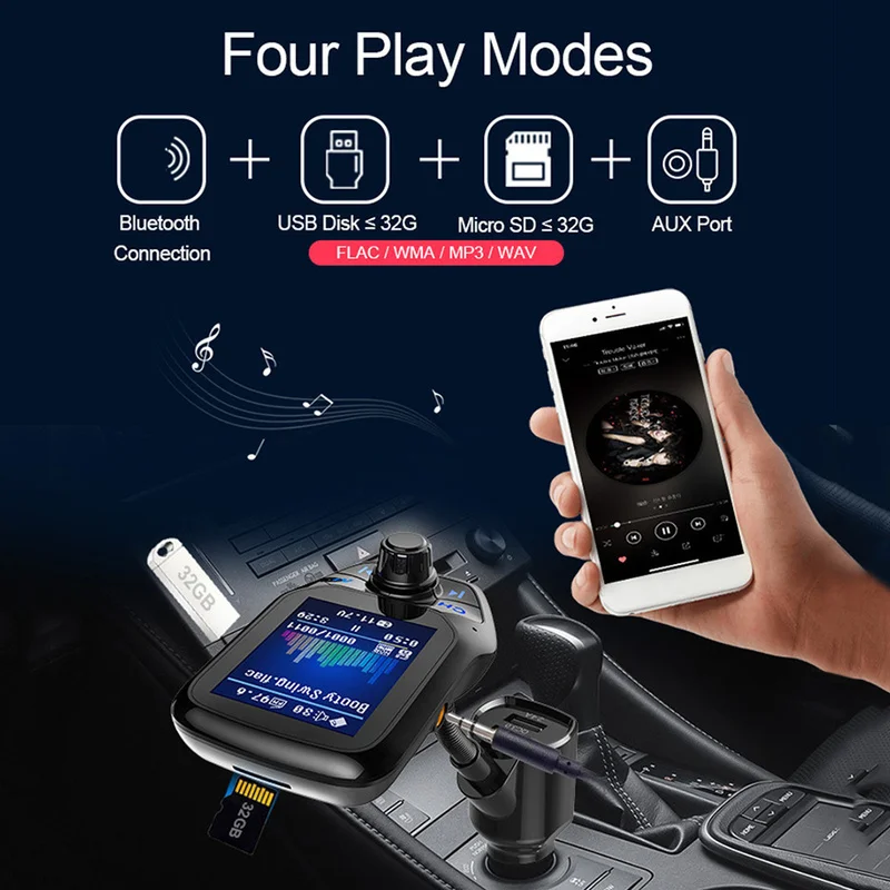 Универсальный автомобильный беспроводной Bluetooth MP3 плеер USB быстрое автомобильное зарядное устройство fm-передатчик приемник Usb быстрое зарядное устройство для IPhone samsung