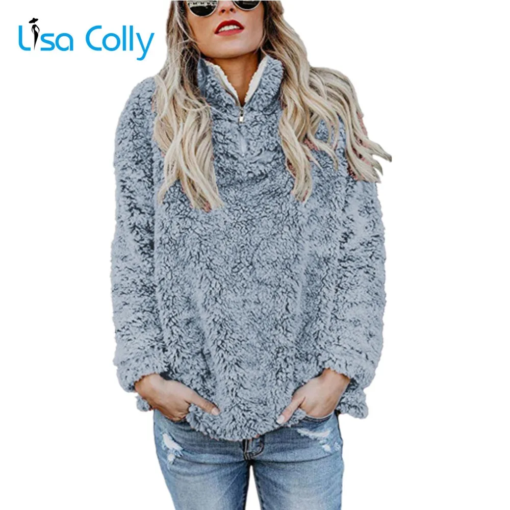 Lisa Colly New Women Long Sleeves turtleneck Zip jacket