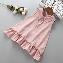 От 2 до 7 лет, высокое качество, платье для девочек в году, новое летнее модное платье в горошек с бантом и рюшами ребенок дети девочка одежда Вечерние платья принцессы