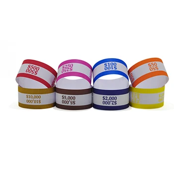 

450 Assorted Currency Straps/Bands Banknote Straps Bank Money Straps 8 Different Denominations Currency Target 9 Colors