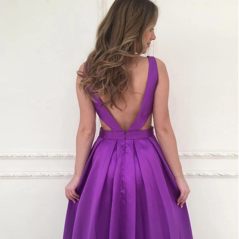 Simple-A-Line-Satin-Long-Evening-Party-Gowns-With-Pocket-V-Neckline-Sleeveless-Open-Back-Purple (1)