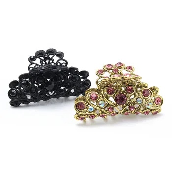 

Fashion Vintage Crab Hair Clip Hair Ornament Rhinestone Crystal Metal New Hair Claw Clip for women Jewelry 8 Colors Available