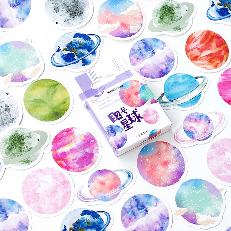 

45 Pcs/pack Fun Planet Decorative Stickers Scrapbooking Stick Label Diary Stationery Album Bullet Journal Stickers