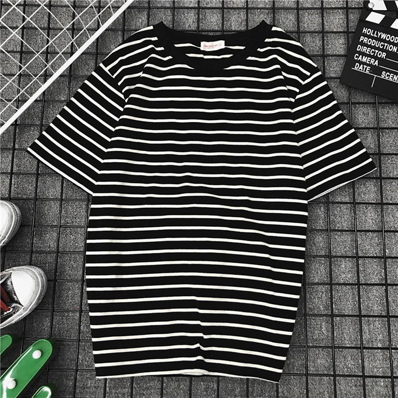 black and white striped shirt short sleeve